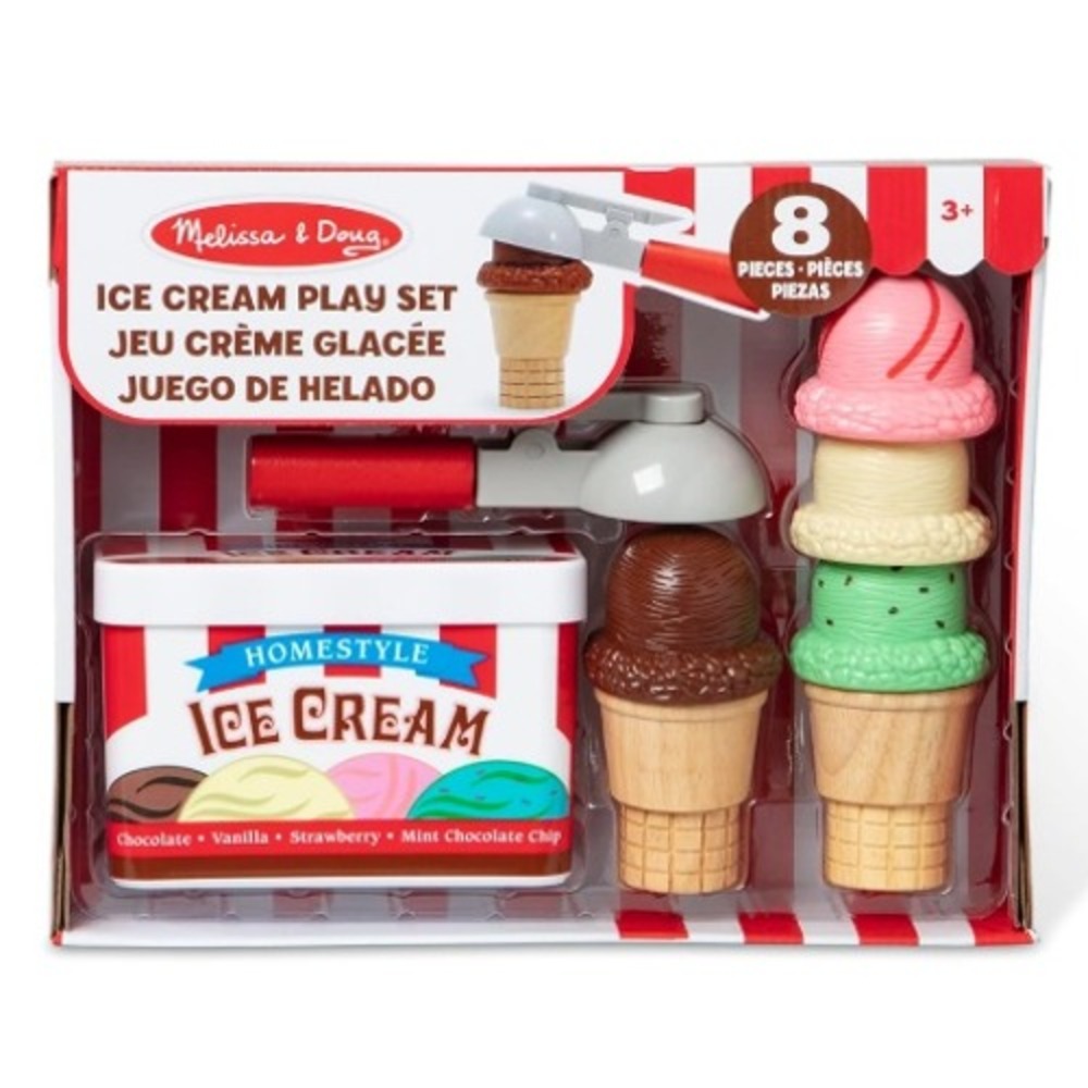 Melissa & Doug Ice Cream Play Set Kids OS Multicolor Wooden Toy Missing Scooper